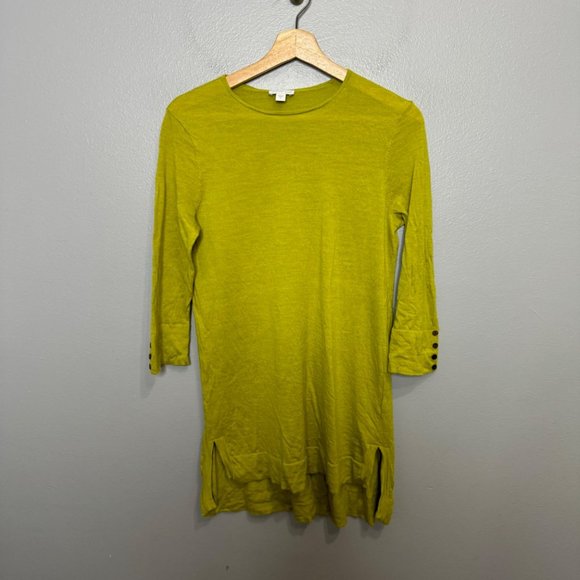 J. JILL merino wool chartreuse green tunic sweater size S - Picture 1 of 6